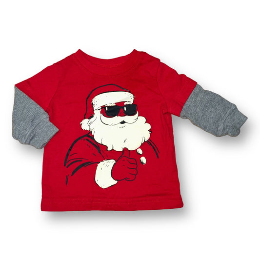 Boys Carter's Size 3 Months Red Santa Long-Sleeve Shirt