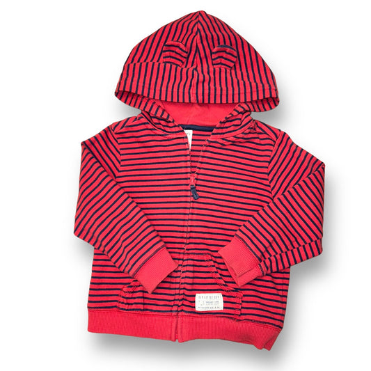 Boys Carter's Size 24 Months Red/Navy Striped Zip Hoodie