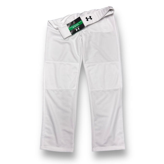 NEW! Under Armour Boys Size YLG White Relaxed Fit Baseball Pants