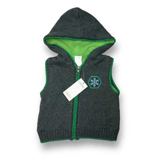 NEW! Boys Gymboree Size 3-6 Months Fleece-Lined Hooded Sweater Vest