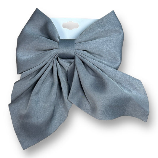 NEW! Light Gray Satin 5" Alligator Clip Hairbow