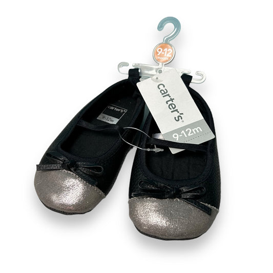 NEW! Carter's Baby Girl Size 9-12 Months Black Bow Shoes
