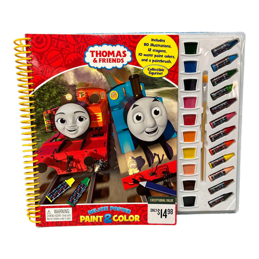 NEW! Thomas & Friends Deluxe Poster Paint & Color Activity Book
