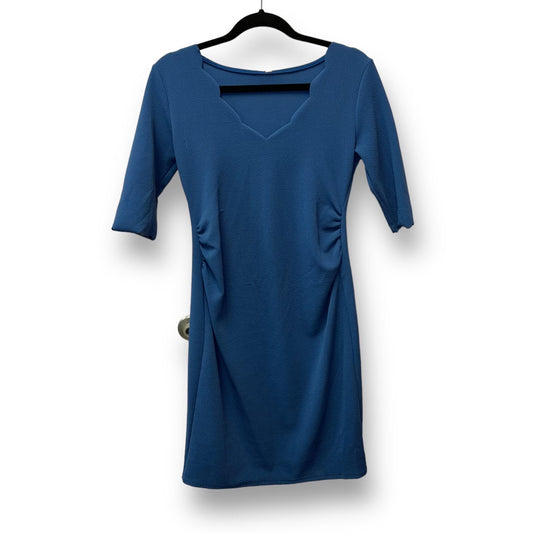 Pink Blush Size S Country Blue Low V-Neck 3/4 Sleeve Maternity Dress