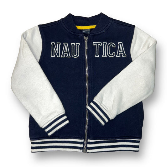 Boys Nautica Size 4T Navy/White Embroidered Zip-Up Sweatshirt