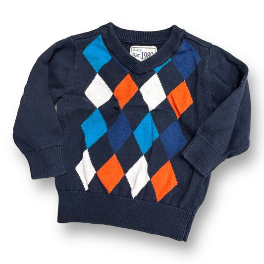 Boys Children's Place Size 6-9 Months Navy Argyle Sweater