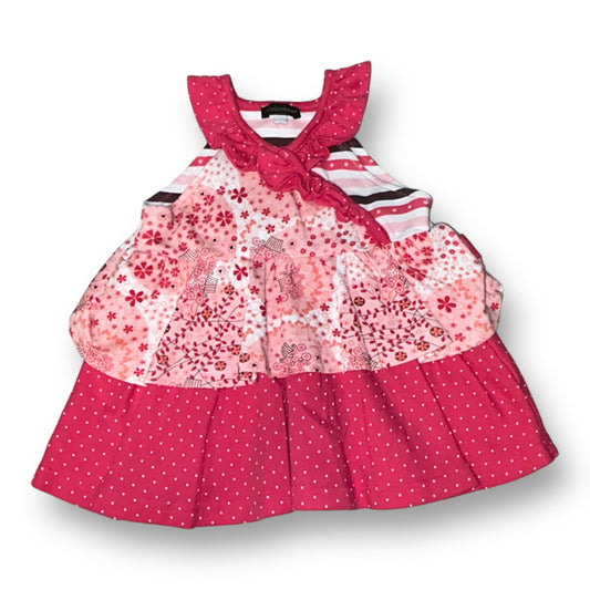 Girls Rabbit Moon Size 9-12 Months Pink & White Sleeveless Dress
