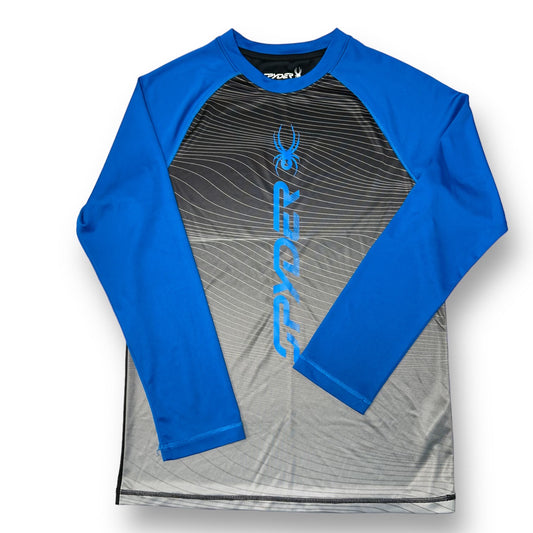 Boys Spyder Size YLG 12/14 Black & Blue Athletic Long-Sleeve Shirt
