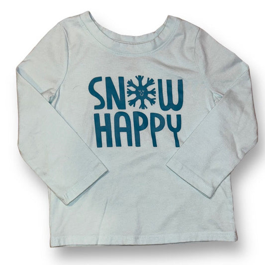 Girls Cat & Jack Size 18 Months Aqua Snow Happy Shirt