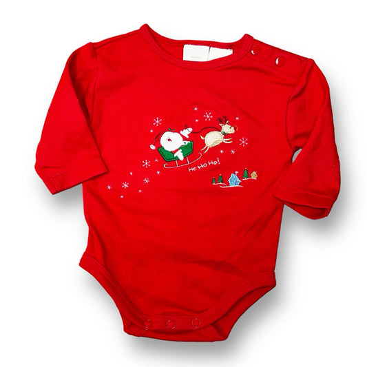 Boys Size 0-3 Months Red Embroidered Christmas Bodysuit